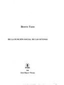 Cover of: De la función social de las gitanas by Benito Taibo