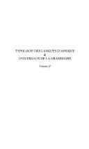 Cover of: Typologie des langues d'Afrique & universaux de la grammaire