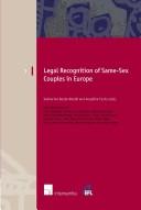 Cover of: Legal recognition of same-sex couples in Europe | 