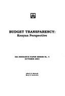 Cover of: Budget transparency: Kenyan perspective