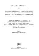 Cover of: Non omnis moriar: gli opuscoli di necrologio per i caduti Italiani nella Grande Guerra ; bibliografia analitica