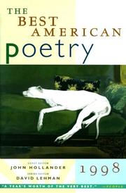 Cover of: The Best American Poetry 1998 (Best American Poetry) by David Lehman
