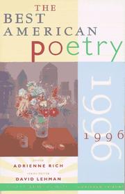 Cover of: The Best American Poetry 1996 by Adrienne Rich, David Lehman
