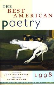 Cover of: The Best American Poetry 1998 (Best American Poetry) by David Lehman