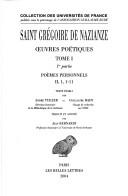Cover of: Oeuvres poétiques by Gregory of Nazianzus, Saint