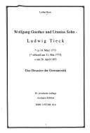 Cover of: Wolfgang Goethes und Uranias Sohn, Ludwig Tieck by Lothar Baus