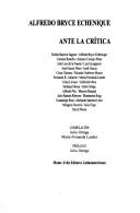 Cover of: Alfredo Bryce Echenique ante la crítica