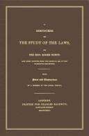 Cover of: A discourse on the study of the laws: now first printed from the original ms. in the Hargrave collection, with notes and illustrations by a member of the Inner Temple.