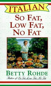 Cover of: Italian so fat, low fat, no fat