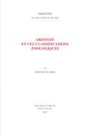 Cover of: Aristote et les classifications zoologiques | Arnaud Zucker