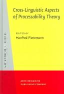 Cross-linguistic aspects of processability theory by Manfred Pienemann