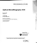 Cover of: Optical microlithography XVIII: 1-4 March, 2005, San Jose, California, USA