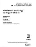 Cover of: Laser radar technology and applications IX: 13-15 April, 2004, Orlando, Florida, USA