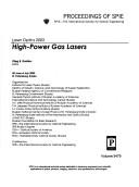 Cover of: Laser Optics 2003: high-power gas lasers : 30 June-4 July 2003, St. Petersburg, Russia