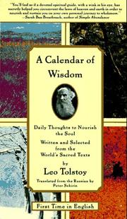 Cover of: A calendar of wisdom: daily thoughts to nourish the soul