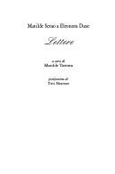 Cover of: Lettere: Matilde Serao a Eleonora Duse