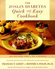 Cover of: The Joslin Diabetes quick and easy cookbook by Frances Towner Giedt