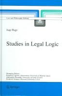 Cover of: Studies in legal logic