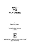 Cover of: Wait for November by Hans Erich Nossack