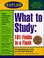 Cover of: What to study