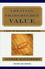 Cover of: Creating Shareholder Value by Alfred Rappaport