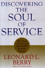 Cover of: Discovering the soul of service: the nine drivers of sustainable business success