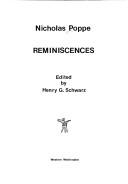 Cover of: Reminiscences