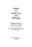 Cover of: Studies in Jewish law and philosophy