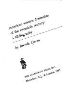 Cover of: American women dramatists of the twentieth century by Brenda Coven