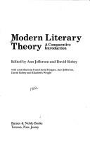 Cover of: Modern literary theory, a comparative introduction | 