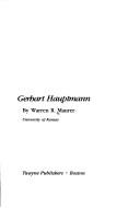 Cover of: Gerhart Hauptmann by Warren R. Maurer
