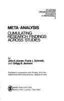 Cover of: Meta-analysis by Hunter, John E.