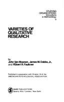 Cover of: Varieties of qualitative research by John Van Maanen