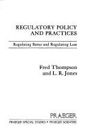 Cover of: Regulatory policy and practices by Thompson, Fred