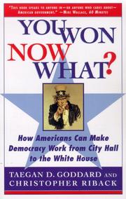 Cover of: You Won--Now What?: How Americans Can Make Democracy Work from City Hall to the White House
