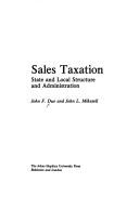 Cover of: Sales taxation by John Fitzgerald Due