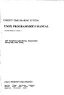 Cover of: UNIX time-sharing system: UNIX programmer's manual