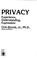 Cover of: Privacy