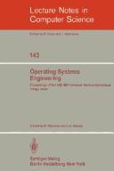 Cover of: Operating systems engineering: proceedings of the 14th IBM Computer Science Symposium, Amagi, Japan, October 1980