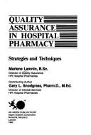 Cover of: Quality assurance in hospital pharmacy: strategies and techniques