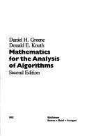 Cover of: Mathematics for the analysis of algorithms