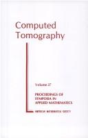 Cover of: Computed tomography by [edited by Lawrence A. Shepp].