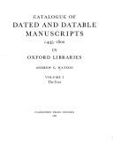 Cover of: Catalogue of dated and datable manuscripts c. 435-1600 in Oxford libraries by Andrew G. Watson