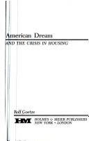 Cover of: Rescuing the American dream: public policies and the crisis in housing