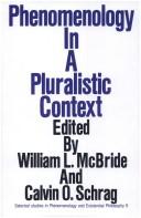 Cover of: Phenomenology in a pluralistic context