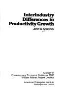 Cover of: Interindustry differences in productivity growth