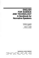 Cover of: English for science and technology: a handbook for nonnative speakers