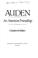 Cover of: Auden, an American friendship