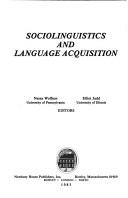 Cover of: Sociolinguistics and language acquisition