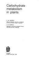 Cover of: Carbohydrate metabolism in plants